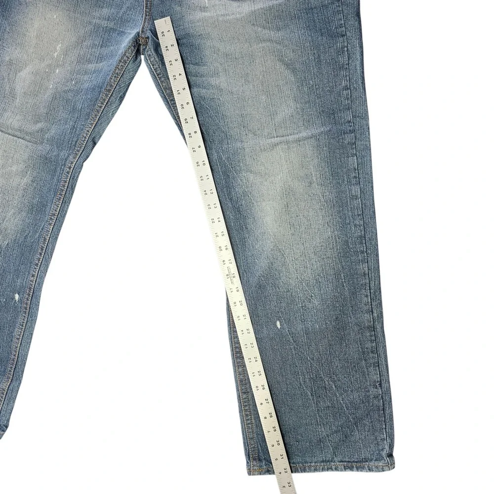 Enyce Jeans Mens 46 Blue Sean Combs Relaxed Straight Leg Embroidered Denim Y2K